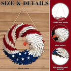 Door Wreath Patriotic Eagle Wooden Ready-To-Hang