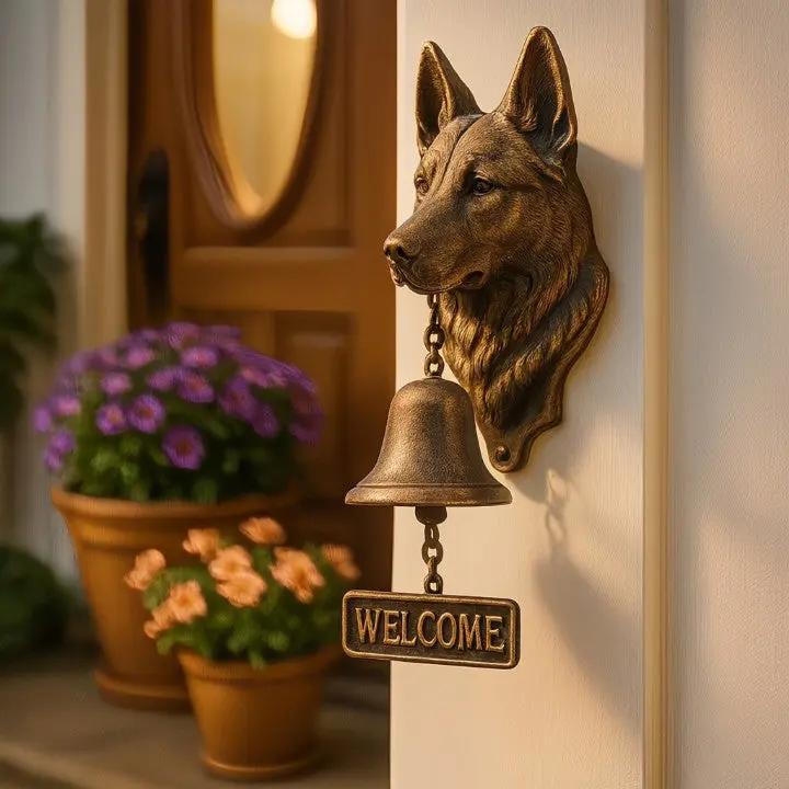 Doorbell Cast Iron Dog Figurine Weather-Resistant