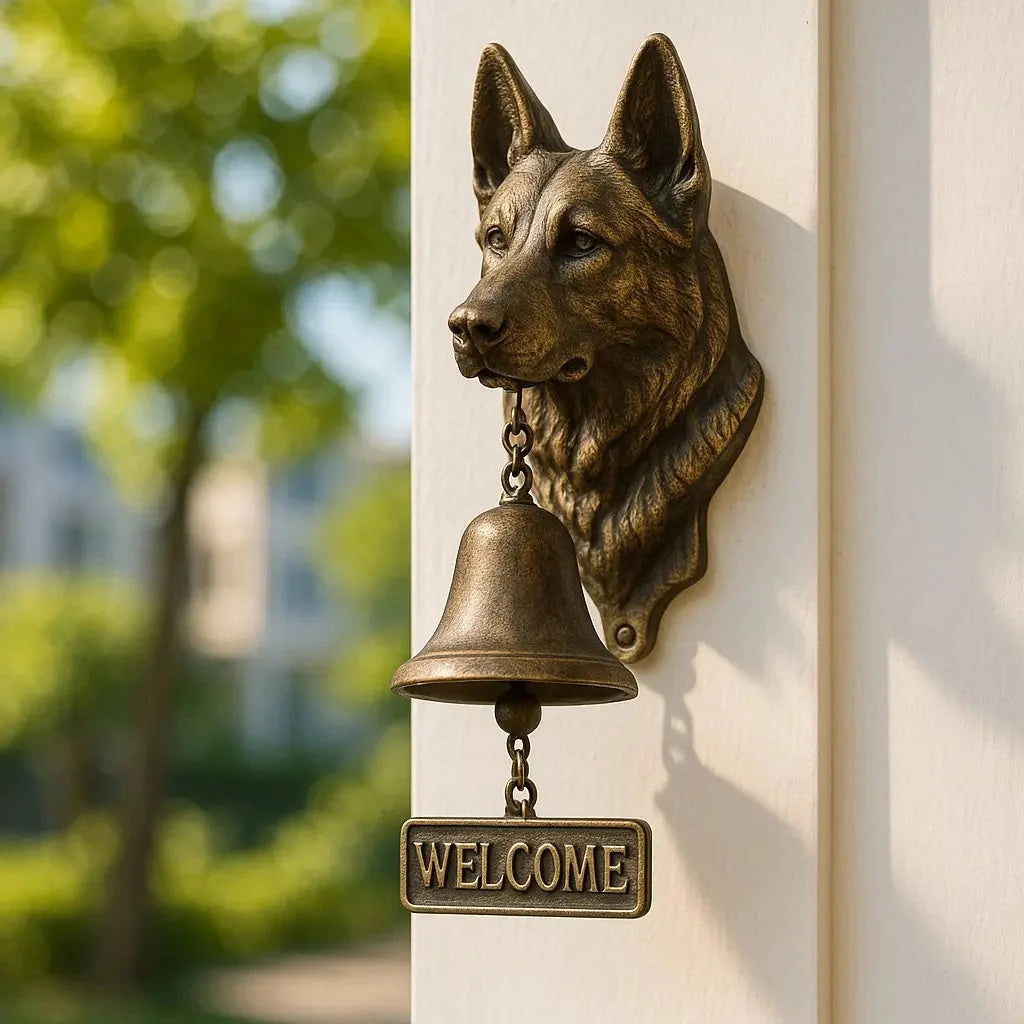 Doorbell Cast Iron Dog Figurine Weather-Resistant