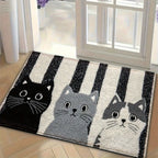 Doormat Cat Print Non-Slip PVC Backing & Water-Resistant