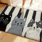 Doormat Cat Print Non-Slip PVC Backing & Water-Resistant