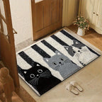 Doormat Cat Print Non-Slip PVC Backing & Water-Resistant
