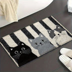 Doormat Cat Print Non-Slip PVC Backing & Water-Resistant