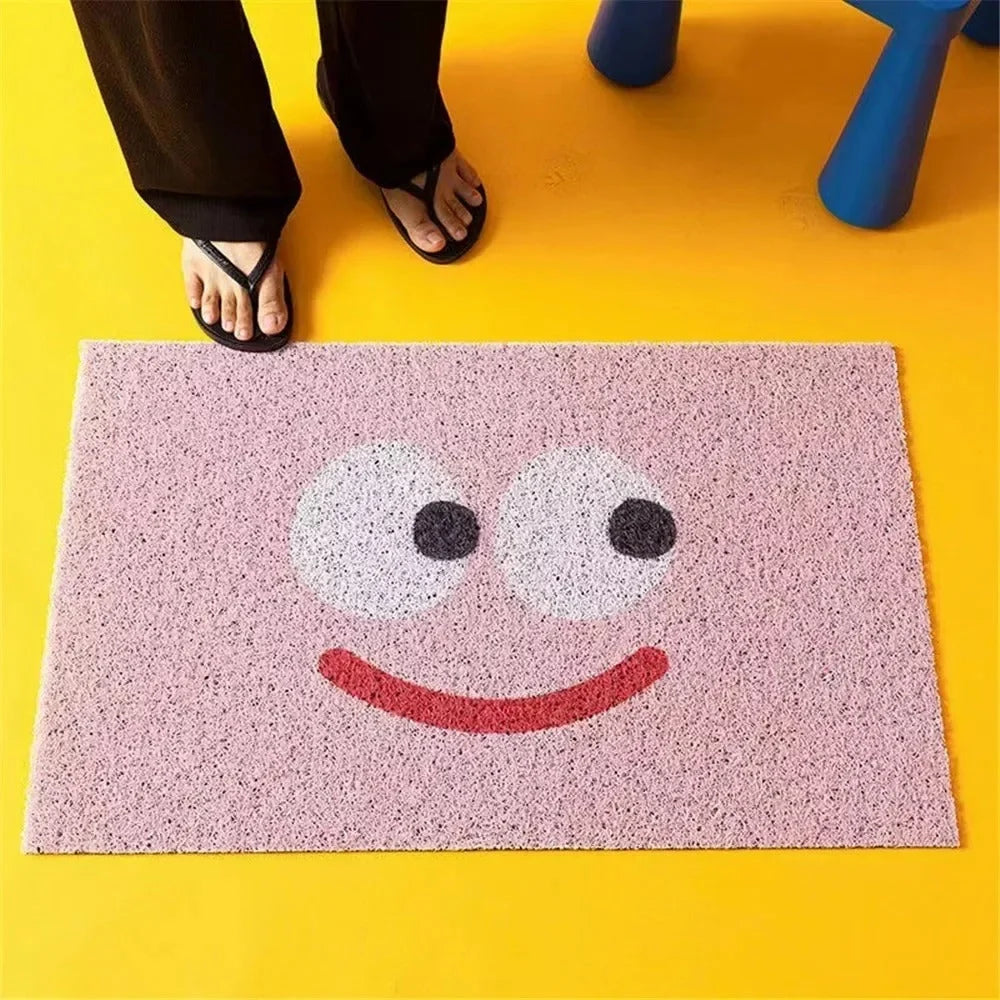Doormat Emoji Design Polyester Surface & Non-Slip Backing