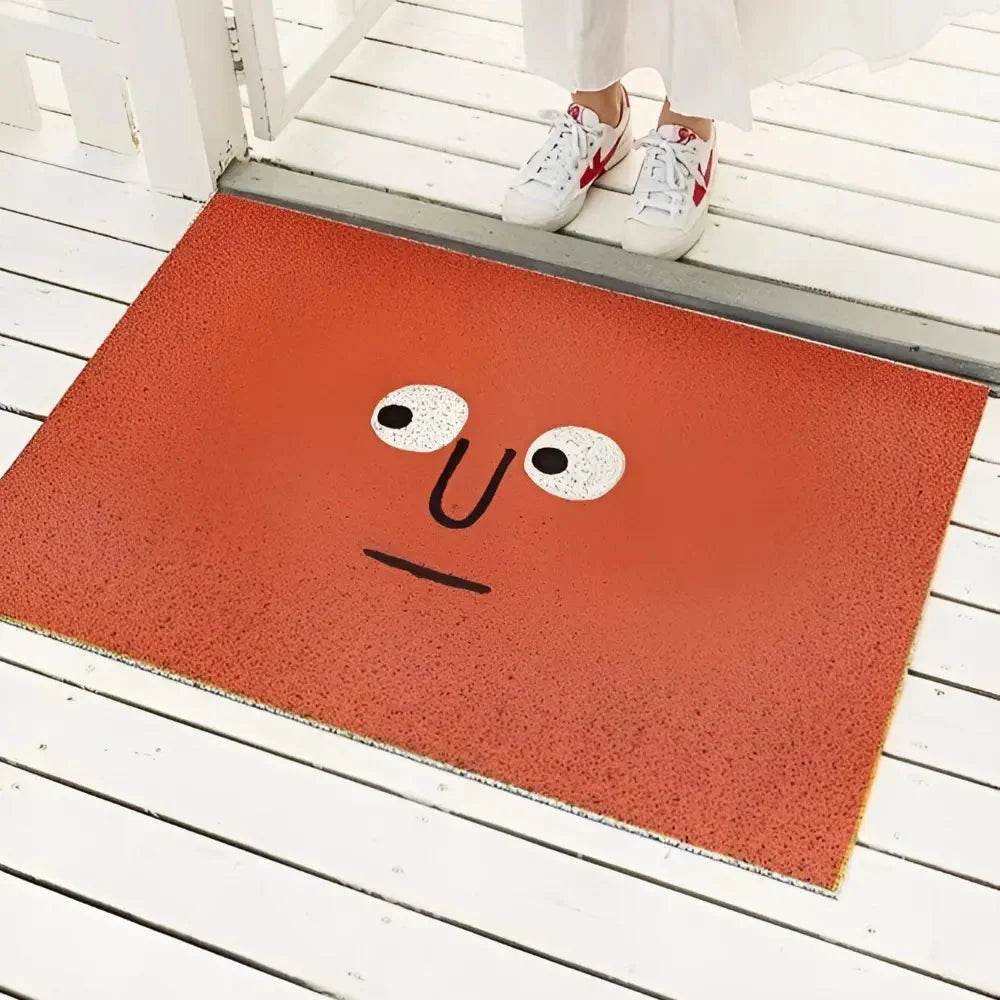 Doormat Smiley Print Non-Slip PVC & Quick-Dry Surface