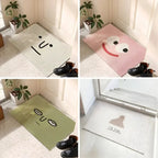 Doormat Smiley Print Non-Slip PVC & Quick-Dry Surface