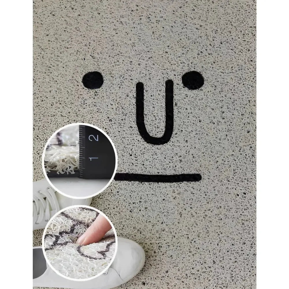Doormat Smiley Print Non-Slip PVC & Quick-Dry Surface