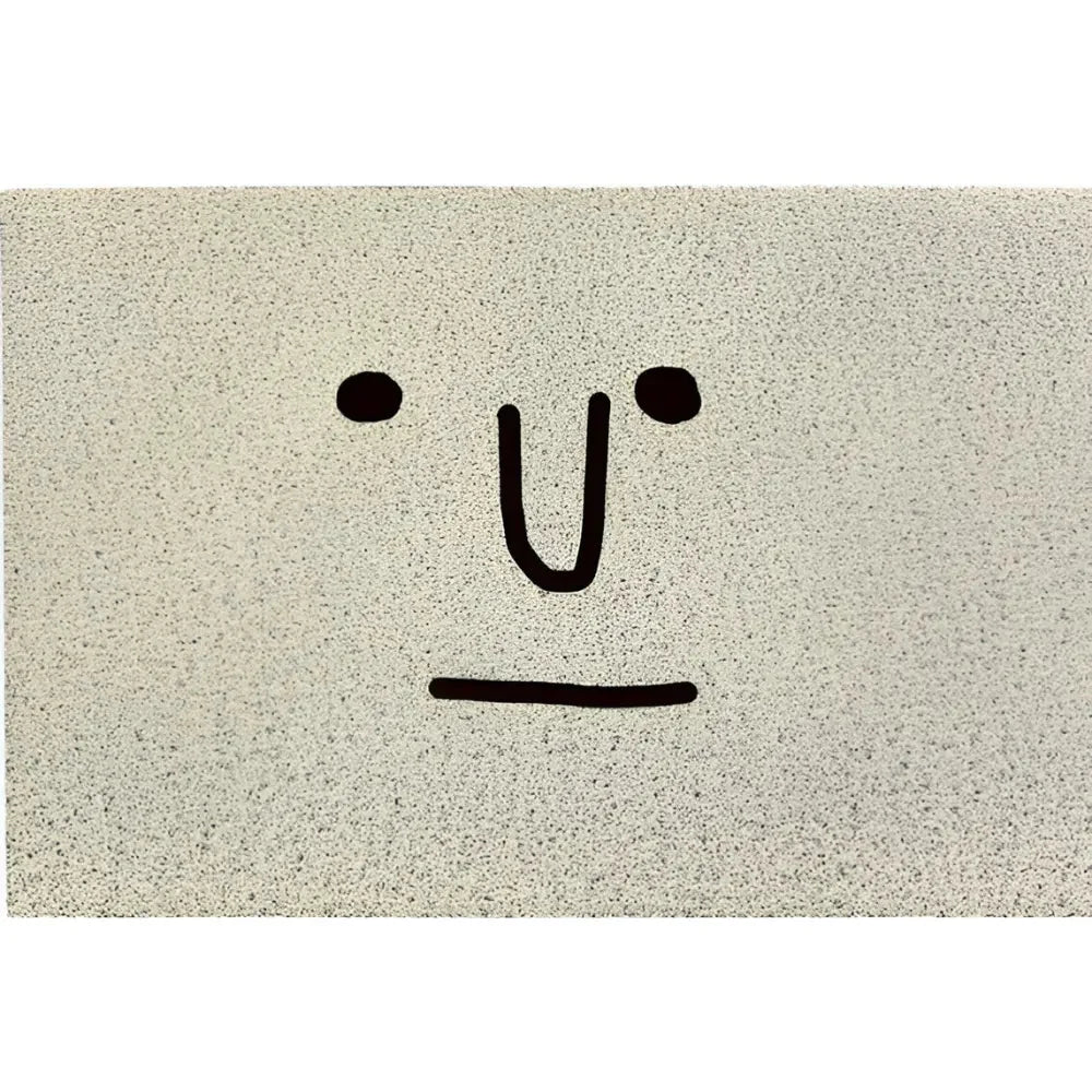 Doormat Smiley Print Non-Slip PVC & Quick-Dry Surface