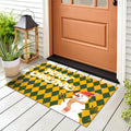 Doormat Snowman Plaid Weather-Resistant & Non-Slip Backing