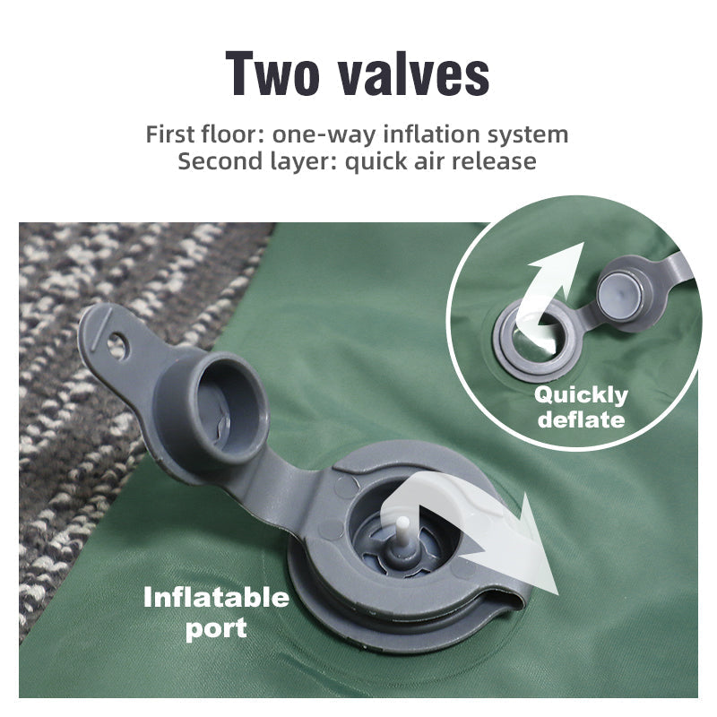 Double Air Mattress Self-Inflating Built-In Foot Pump