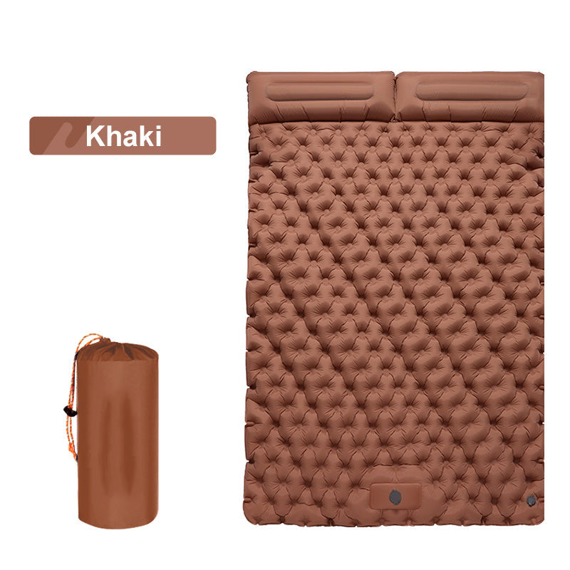 Double Air Mattress Self-Inflating Built-In Foot Pump