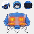 Double Camping Chair Heated Foldable Rechargeable Batteries