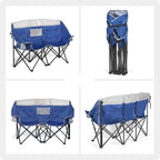 Double Camping Chair Heated Foldable Rechargeable Batteries