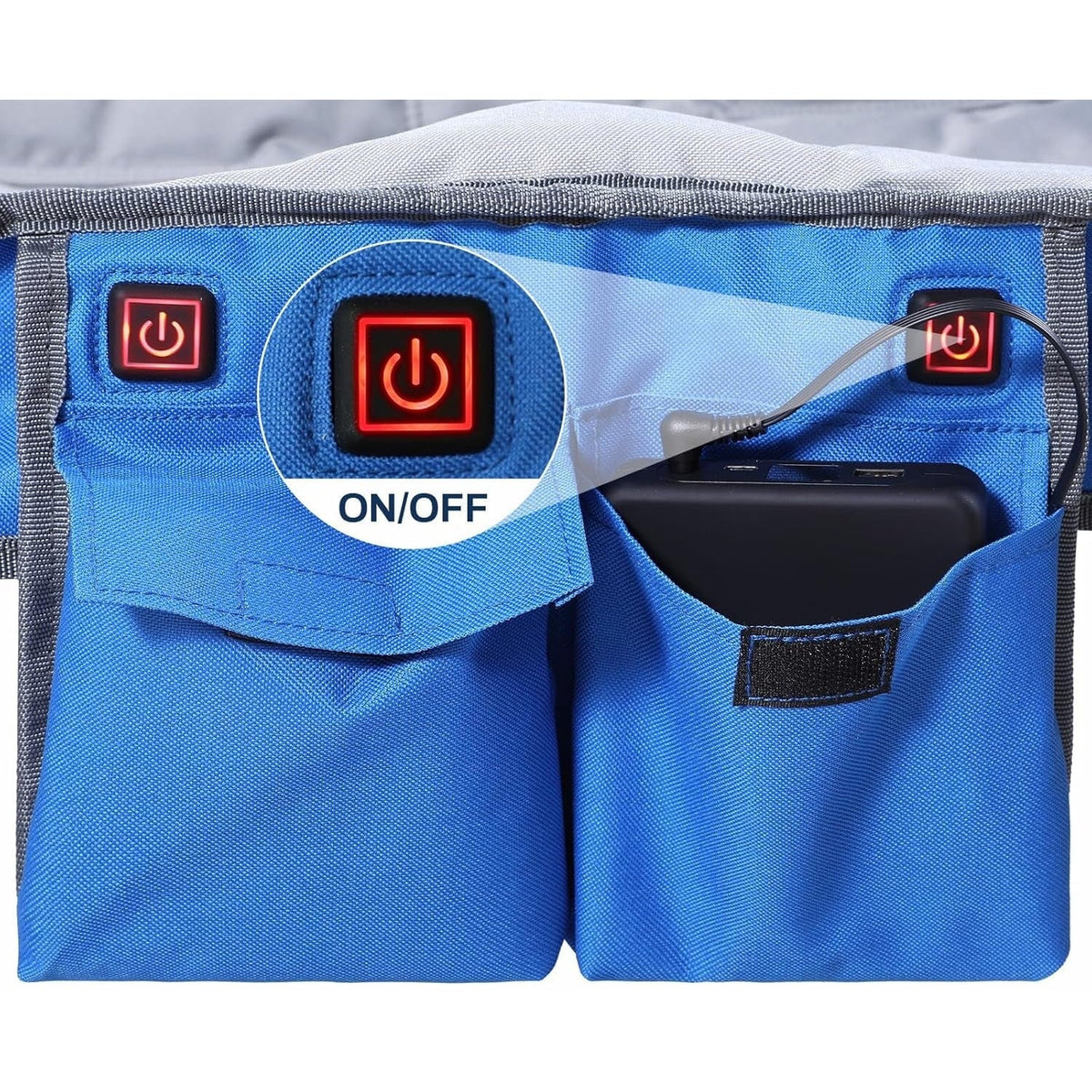 Double Camping Chair Heated Foldable Rechargeable Batteries