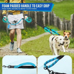 Double Dog Leash 360 Degree Swivel Shock-Absorbent Reflective