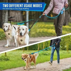 Double Dog Leash 360 Degree Swivel Shock-Absorbent Reflective
