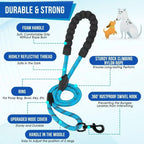 Double Dog Leash 360 Degree Swivel Shock-Absorbent Reflective