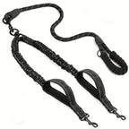 Double Dog Leash 360 Degree Swivel Shock-Absorbent Reflective