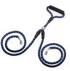 Double Dog Leash Heavy-Duty Nylon Reflective Threads Padded Handle