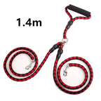 Double Dog Leash Heavy-Duty Nylon Reflective Threads Padded Handle