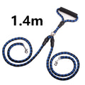 Double Dog Leash Heavy-Duty Nylon Reflective Threads Padded Handle