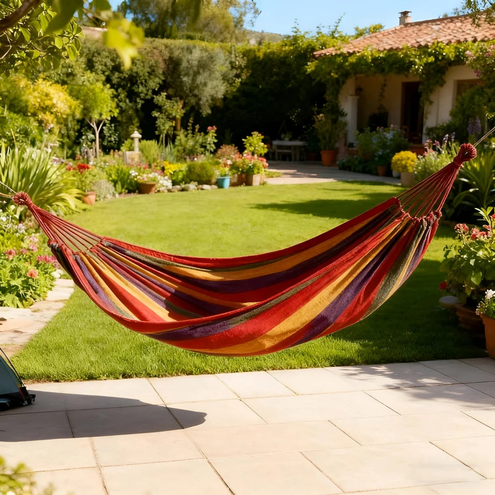 Double Hammock Cotton Breathable Supports Up To 452 Lbs