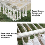 Double Hammock Cotton Canvas Removable Wooden Spreader Bar