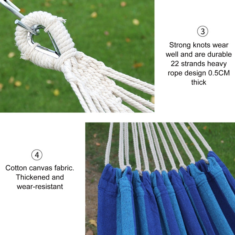 Double Hammock Thick Cotton Canvas Supports 397 Lbs