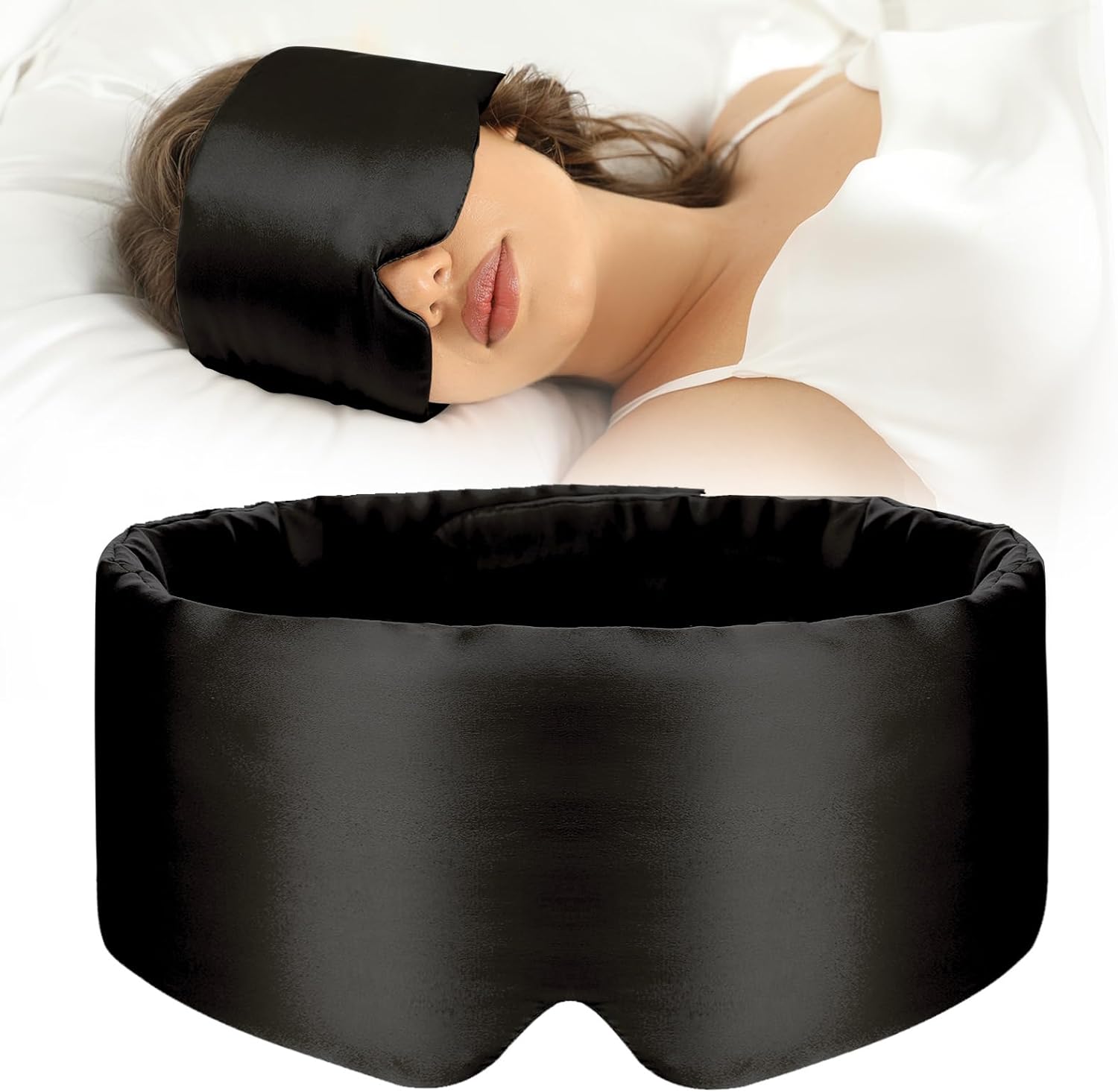 Double-Layer Mulberry Silk Sleep Mask (Velcro-Adjustable)