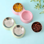 Double Pet Bowl Stainless Steel Food & Water Non-Toxic