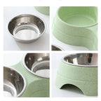 Double Pet Bowl Stainless Steel Food & Water Non-Toxic