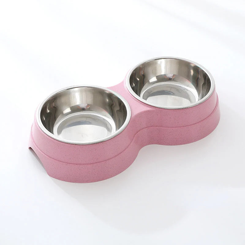 Double Pet Bowl Stainless Steel Food & Water Non-Toxic