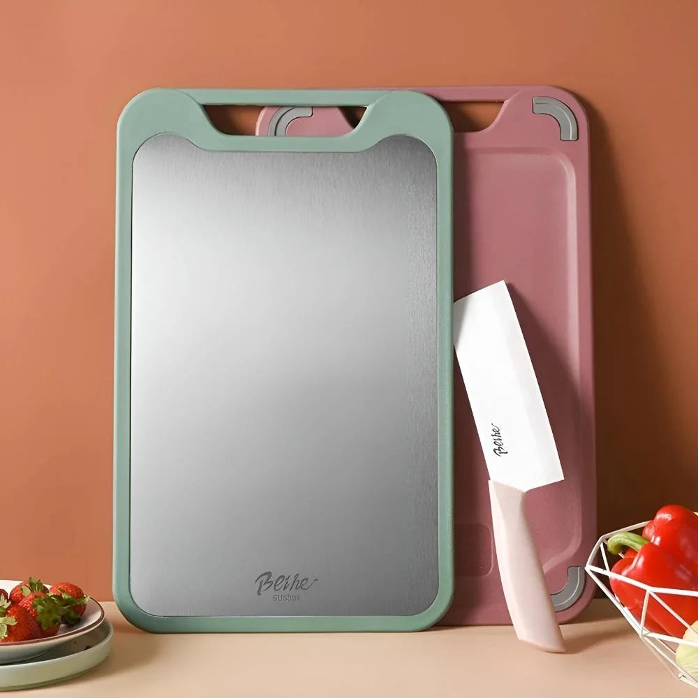 Double-Sided Cutting Board Stainless Steel Rice-Fiber Garlic Press