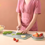 Double-Sided Cutting Board Stainless Steel Rice-Fiber Garlic Press