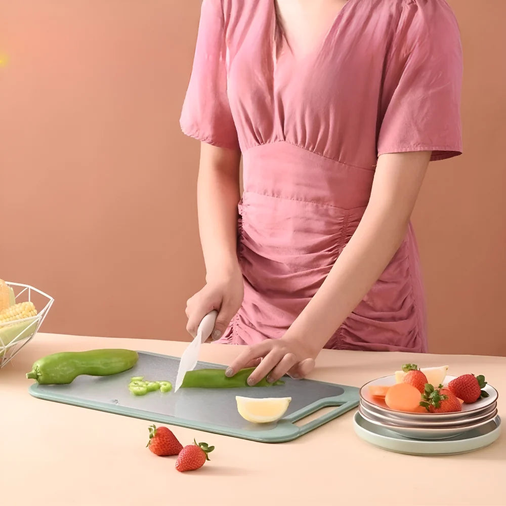 Double-Sided Cutting Board Stainless Steel Rice-Fiber Garlic Press