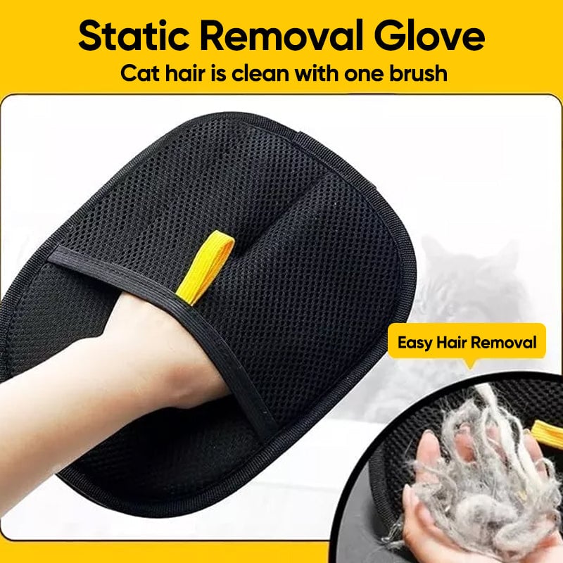 Double-Sided Silicone & Breathable Mesh Pet Grooming Glove (For Cats & Dogs)