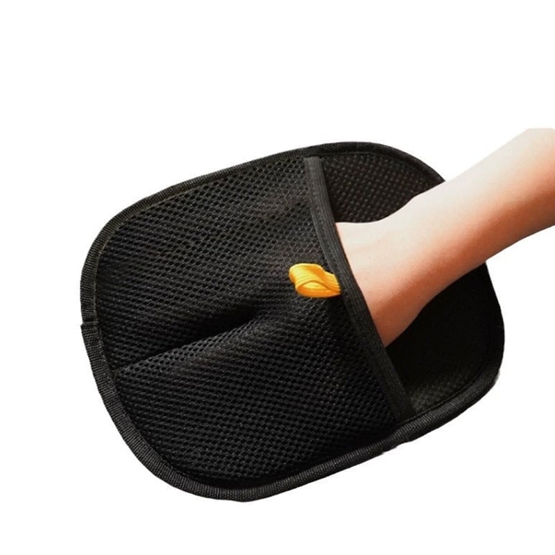 Double-Sided Silicone & Breathable Mesh Pet Grooming Glove (For Cats & Dogs)