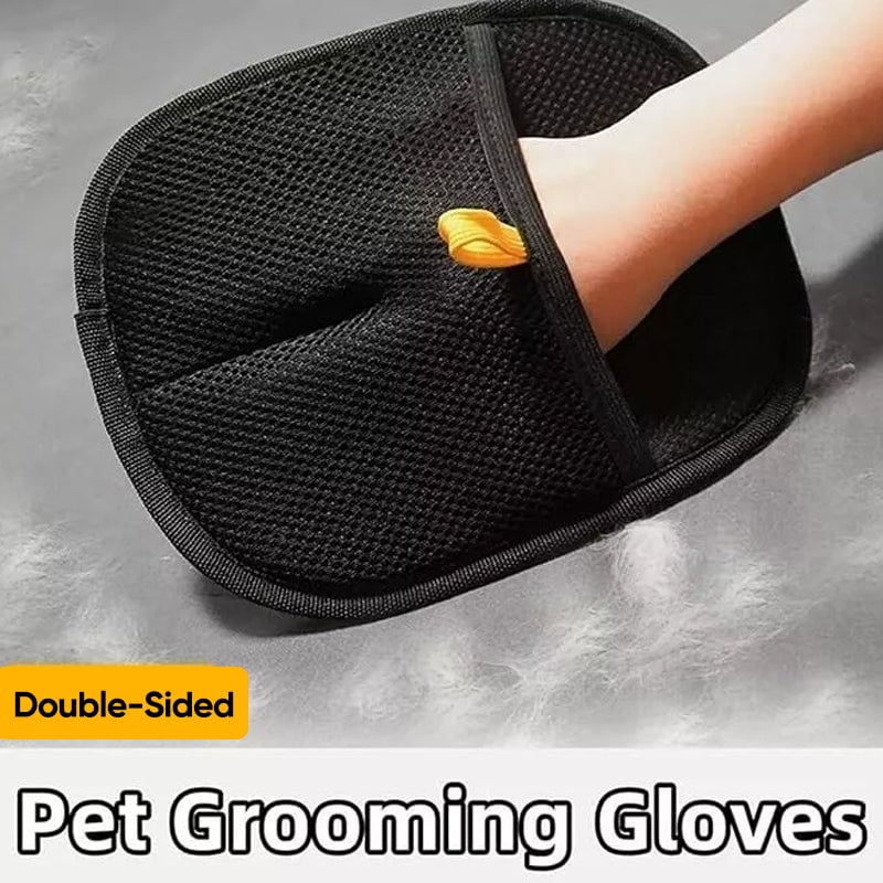 Double-Sided Silicone & Breathable Mesh Pet Grooming Glove (For Cats & Dogs)