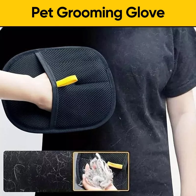 Double-Sided Silicone & Breathable Mesh Pet Grooming Glove (For Cats & Dogs)