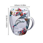 Double-Walled Insulated Botanical Glass Cups (2-Pack)