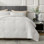 Down Comforter Set Diamond Jacquard Reversible Breathable