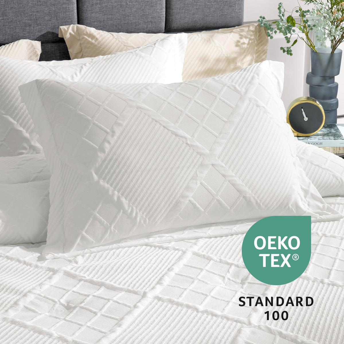 Down Comforter Set Diamond Jacquard Reversible Breathable