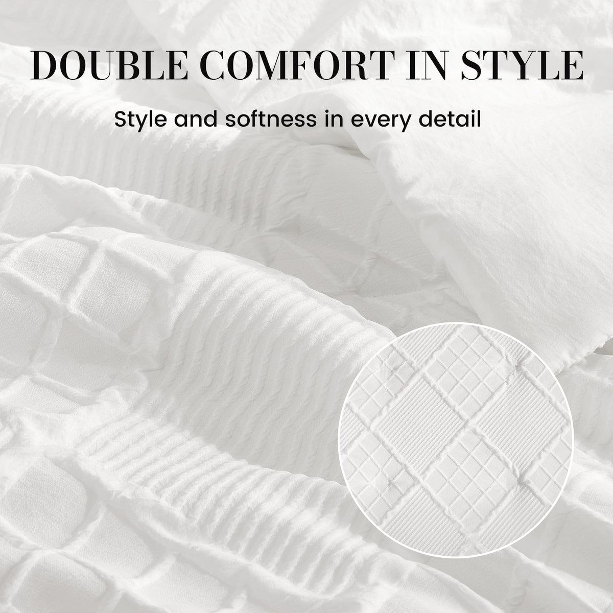 Down Comforter Set Diamond Jacquard Reversible Breathable