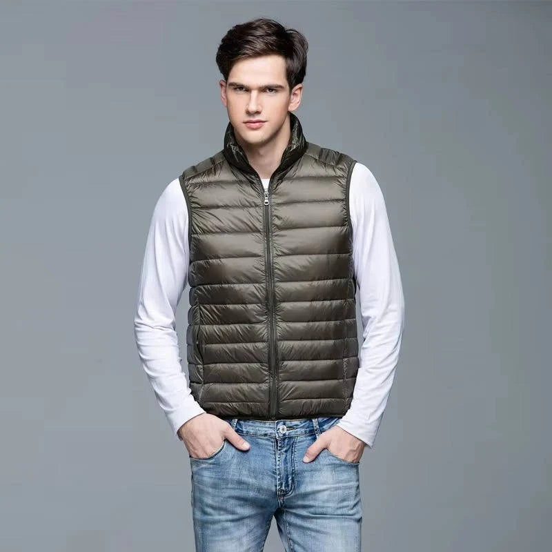 Down Vest Packable Lightweight Water-Resistant Shell