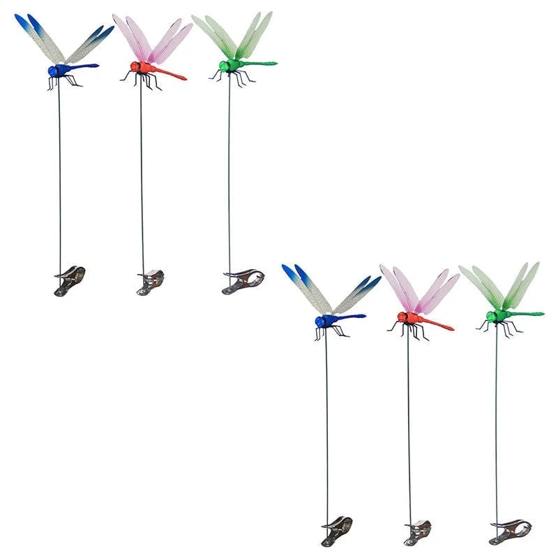 Dragonfly Clips Realistic Shimmering Wings Waterproof 3-Pack