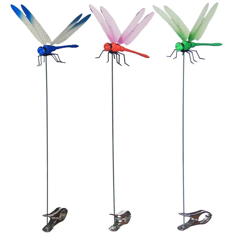 Dragonfly Clips Realistic Shimmering Wings Waterproof 3-Pack