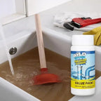 Drain Cleaner Powder Dissolves Hair & Grease PVC-Safe