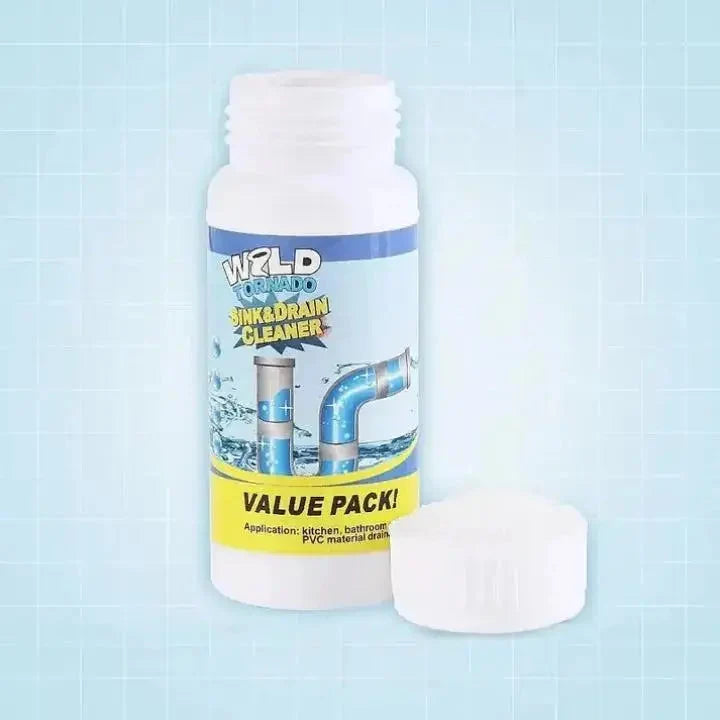 Drain Cleaner Powder Dissolves Hair & Grease PVC-Safe