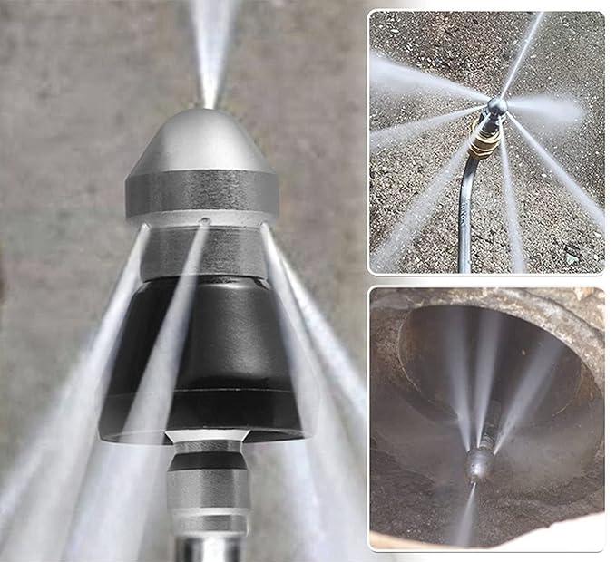 Drain Cleaning Nozzle Stainless Steel Self-Propelling Backward Jets