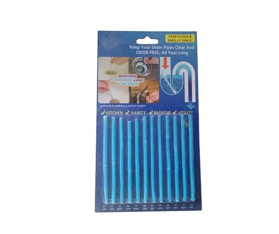 Drain Cleaning Sticks Enzymatic Odor Control Septic-Safe 12-Pack